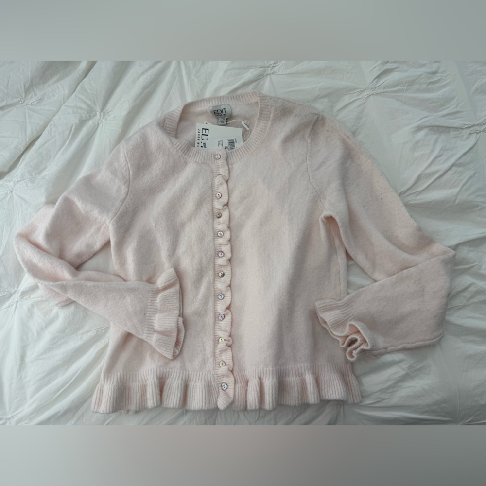 Jason Wu Pink ruffled cardigan